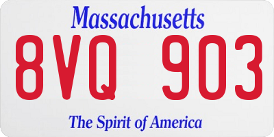 MA license plate 8VQ903