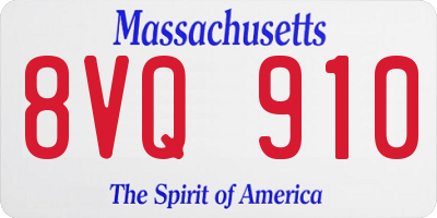 MA license plate 8VQ910