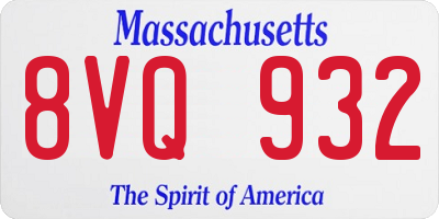 MA license plate 8VQ932