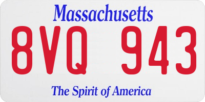 MA license plate 8VQ943