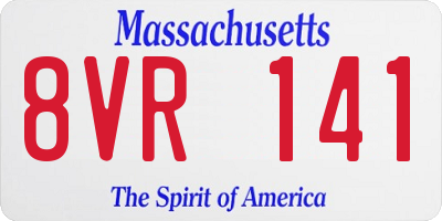 MA license plate 8VR141