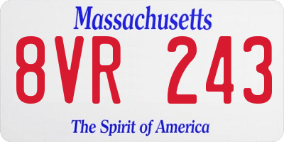 MA license plate 8VR243
