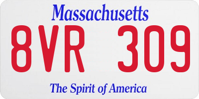MA license plate 8VR309