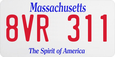 MA license plate 8VR311