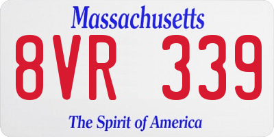 MA license plate 8VR339