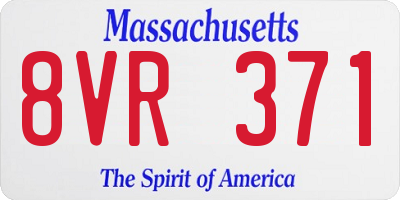 MA license plate 8VR371