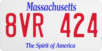 MA license plate 8VR424