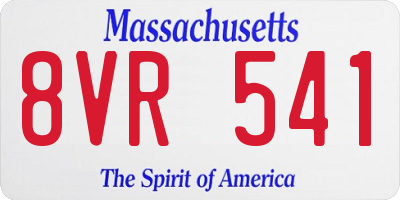 MA license plate 8VR541