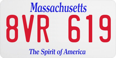 MA license plate 8VR619