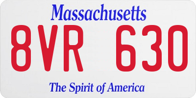 MA license plate 8VR630