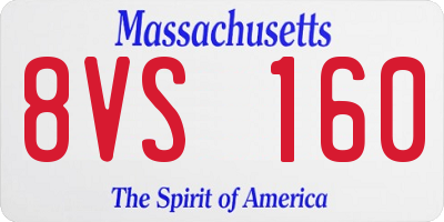 MA license plate 8VS160