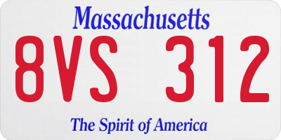 MA license plate 8VS312