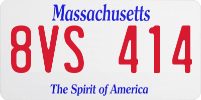 MA license plate 8VS414