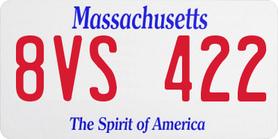 MA license plate 8VS422
