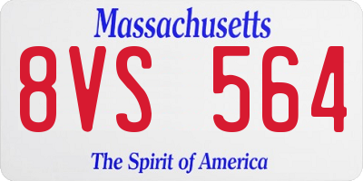 MA license plate 8VS564