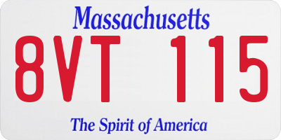 MA license plate 8VT115