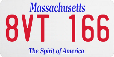 MA license plate 8VT166
