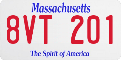 MA license plate 8VT201