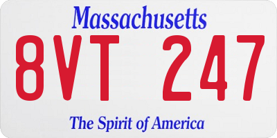 MA license plate 8VT247