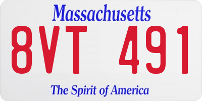 MA license plate 8VT491