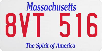 MA license plate 8VT516