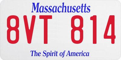 MA license plate 8VT814