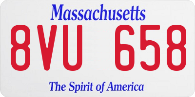 MA license plate 8VU658