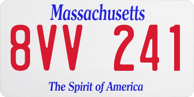 MA license plate 8VV241