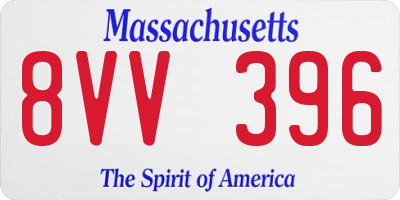 MA license plate 8VV396