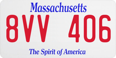 MA license plate 8VV406