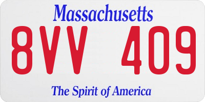 MA license plate 8VV409