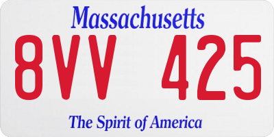 MA license plate 8VV425