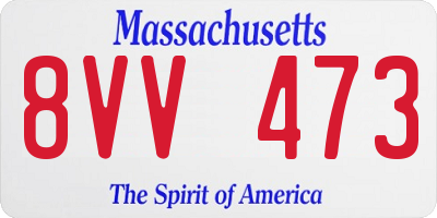 MA license plate 8VV473