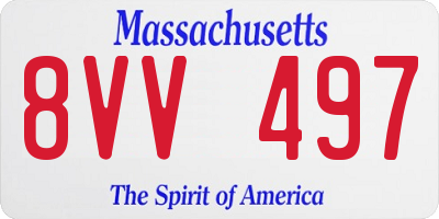 MA license plate 8VV497