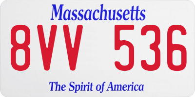 MA license plate 8VV536