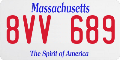 MA license plate 8VV689