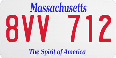 MA license plate 8VV712