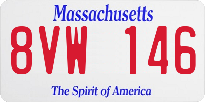 MA license plate 8VW146