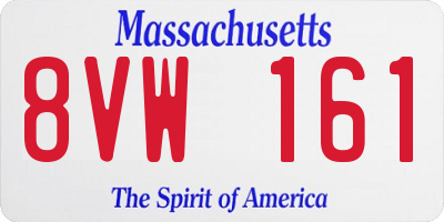 MA license plate 8VW161