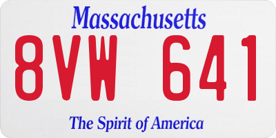 MA license plate 8VW641
