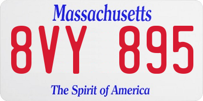 MA license plate 8VY895