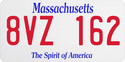 MA license plate 8VZ162