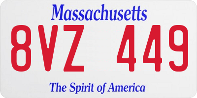 MA license plate 8VZ449
