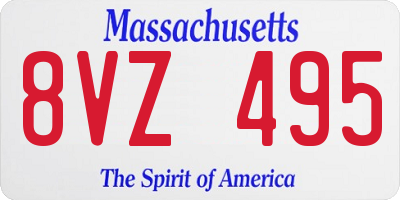 MA license plate 8VZ495