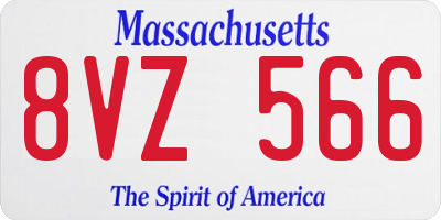 MA license plate 8VZ566