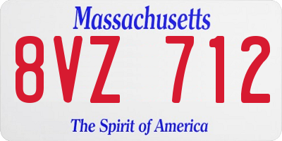 MA license plate 8VZ712