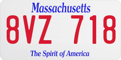 MA license plate 8VZ718