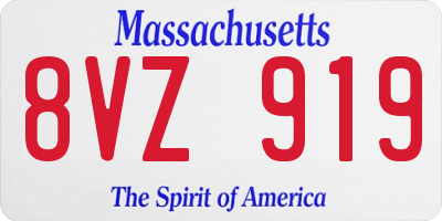 MA license plate 8VZ919