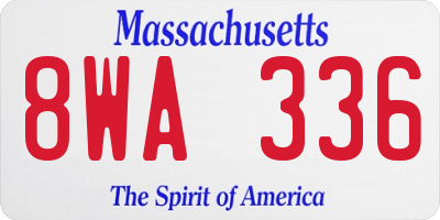 MA license plate 8WA336