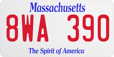 MA license plate 8WA390